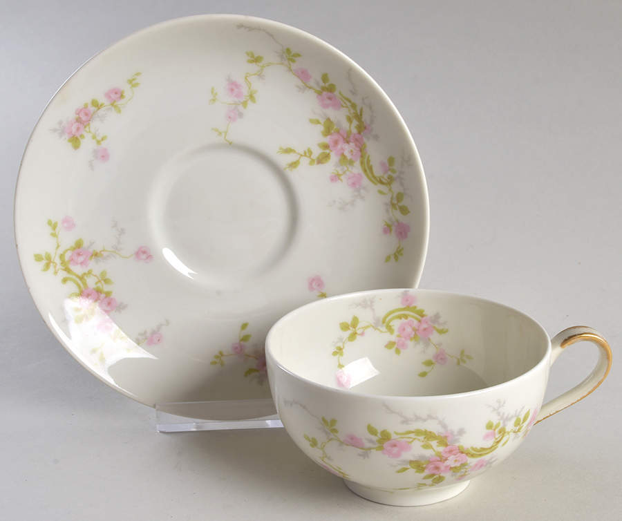 Schleiger 322 Flat Cup & Saucer Set by Haviland-1