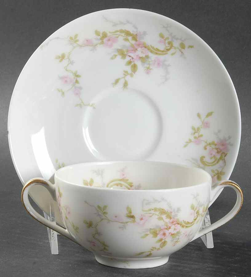 Schleiger 322 Flat Bouillon Cup & Saucer by Haviland-1