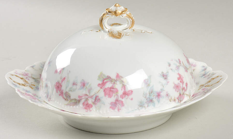 Schleiger 32A Round Covered Butter with Strainer by Haviland-1