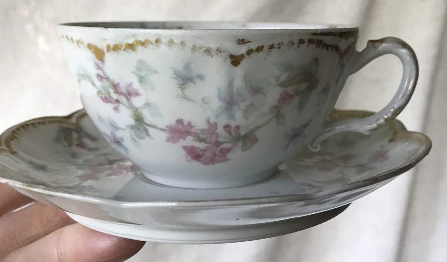 Schleiger 32F Flat Cup & Saucer Set by Haviland-1