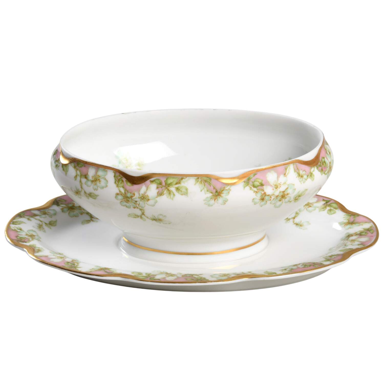 Schleiger 33 Gravy Boat w/Attached Underplate No Lid by Haviland-1