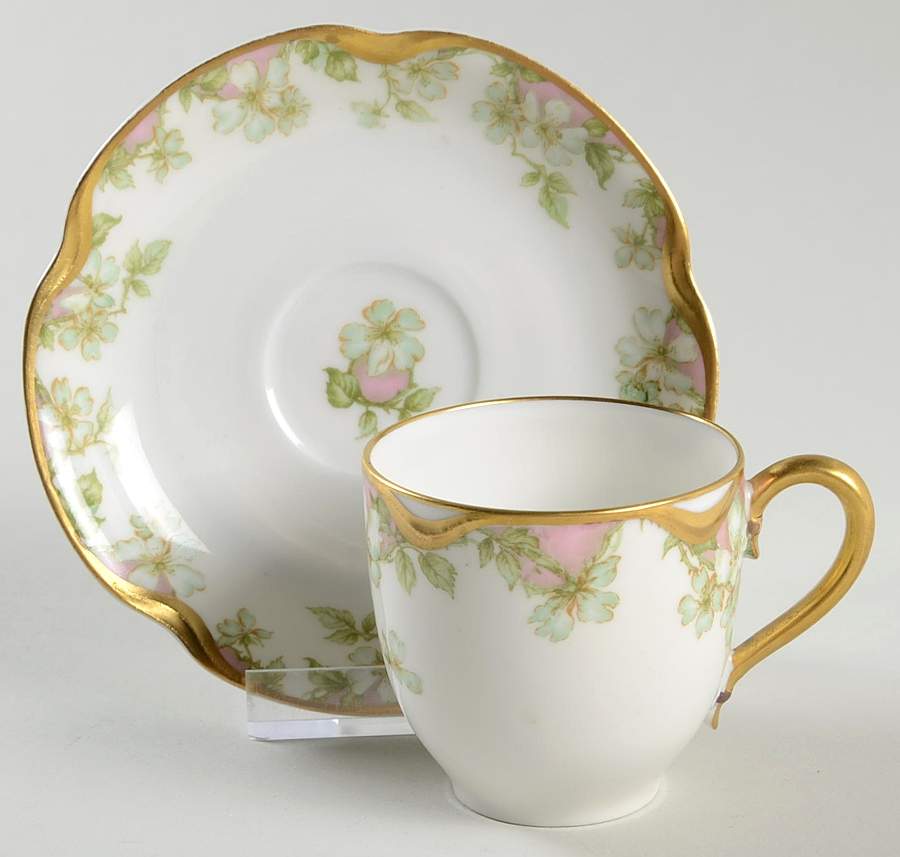 Schleiger 33 Flat Demitasse Cup & Saucer Set by Haviland-1