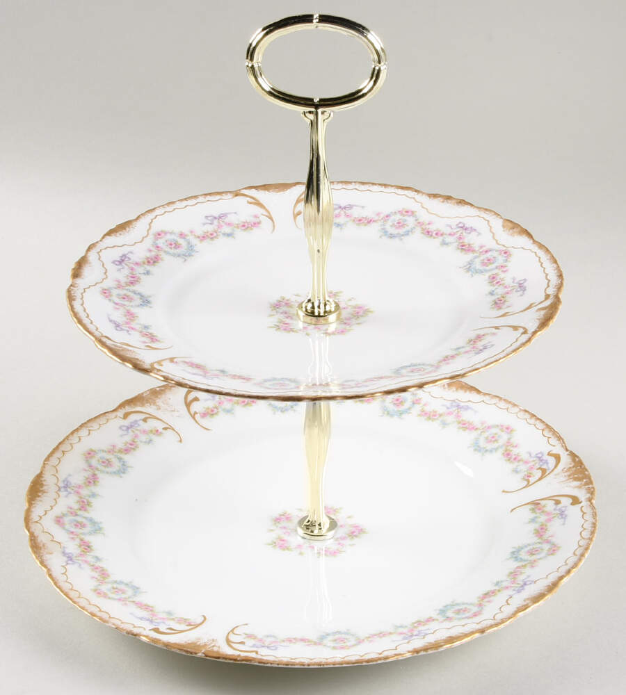 Schleiger 330 6 5/8"-10"  2 Tiered Serving Tray (Dp, Sp) HC by Haviland-1