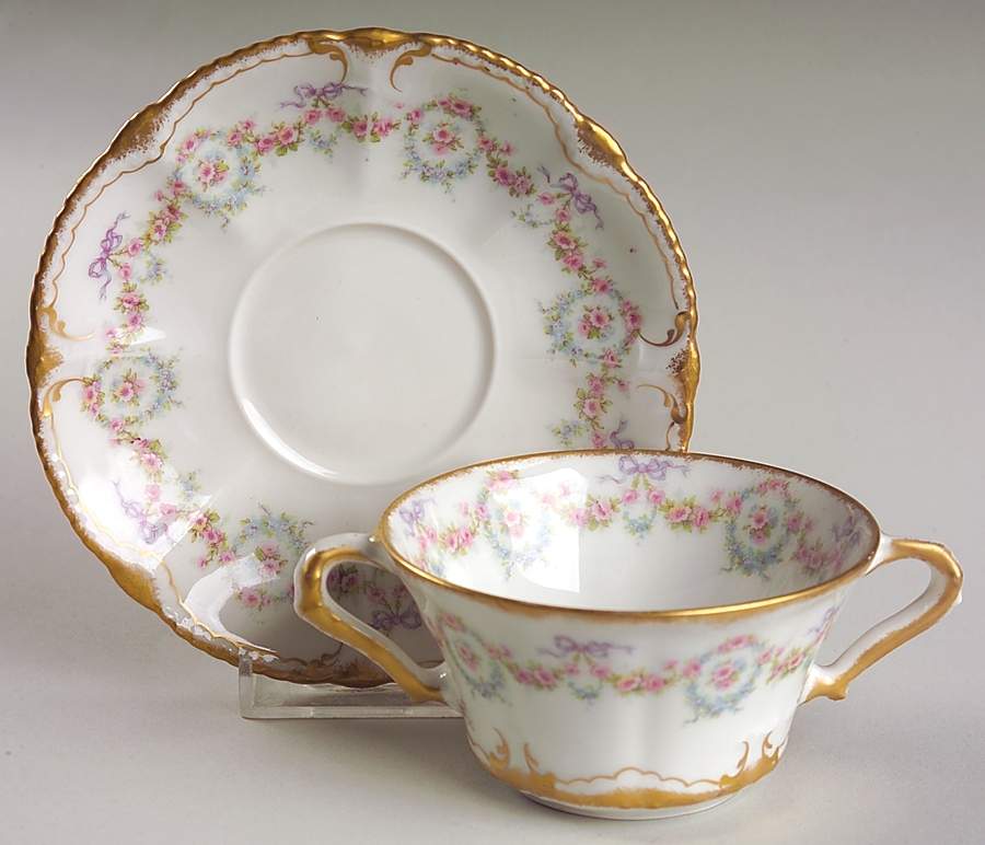 Schleiger 330 Flat Bouillon Cup & Saucer by Haviland-1