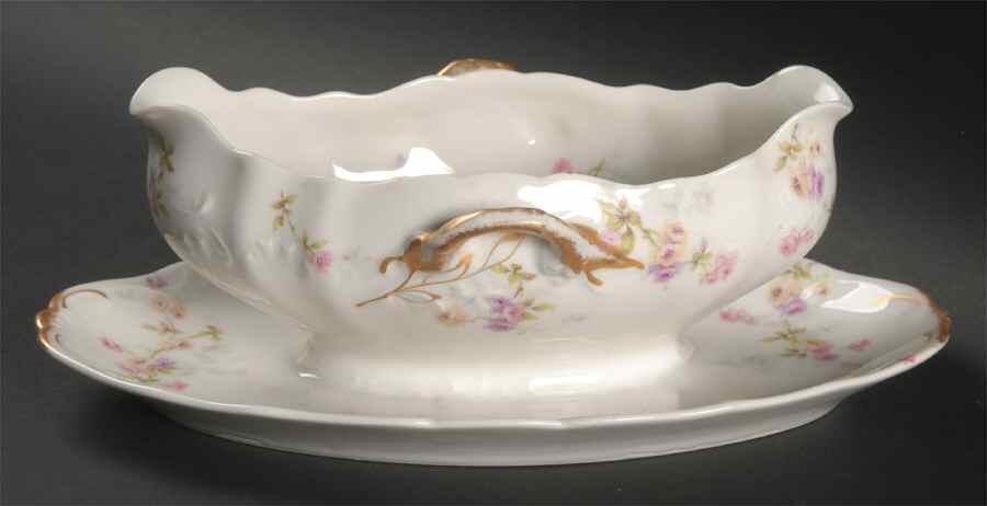 Schleiger 339B Gravy Boat with Attached Underplate by Haviland-1