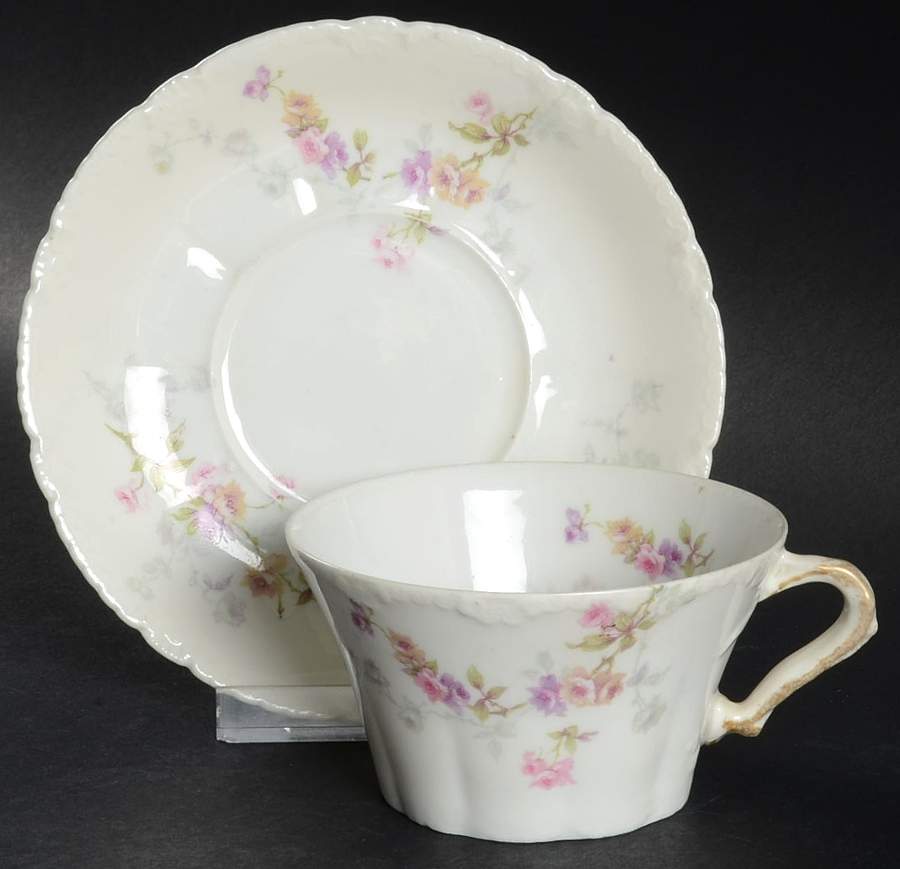 Schleiger 339B Flat Cup & Saucer Set by Haviland-1