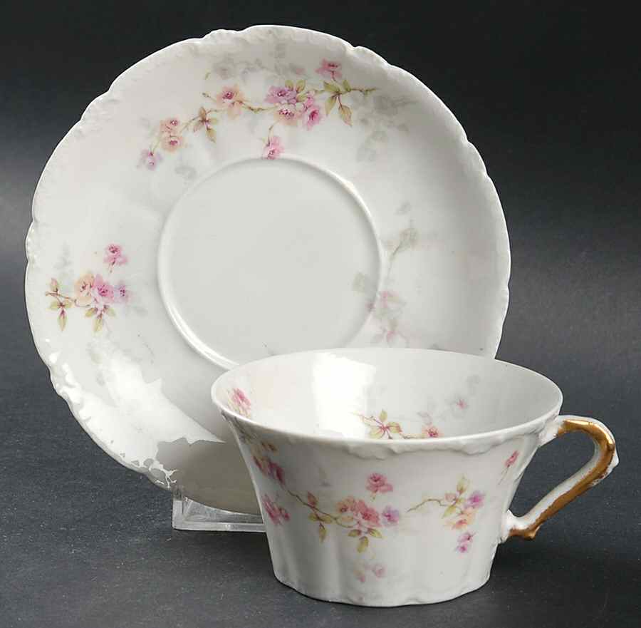 Schleiger 339h Flat Cup & Saucer Set by Haviland-1