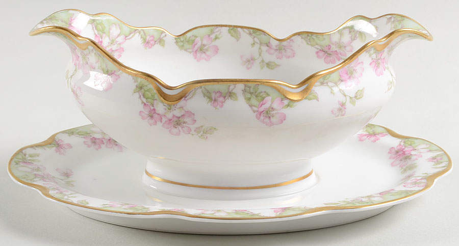Schleiger 33A Gravy Boat with Attached Underplate by Haviland-1