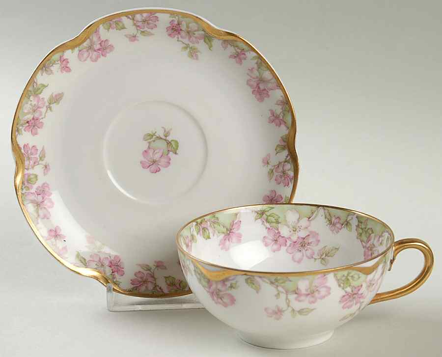 Schleiger 33A Flat Cup & Saucer Set by Haviland-1