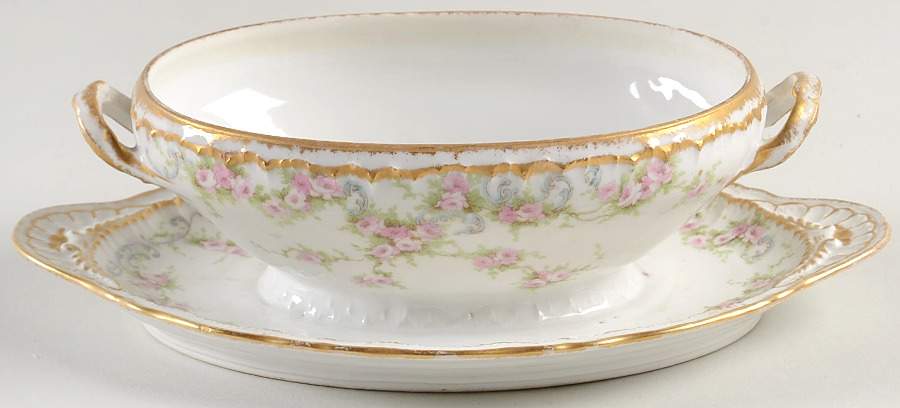 Schleiger 340 Gravy Boat w/Attached Underplate No Lid by Haviland-1