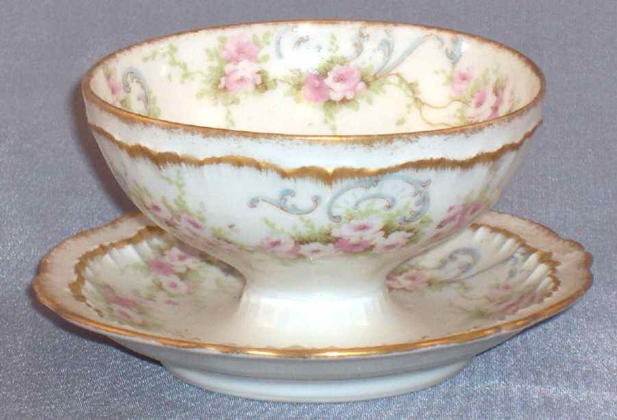 Schleiger 340 Sherbet-China/Attached Underplate by Haviland-1