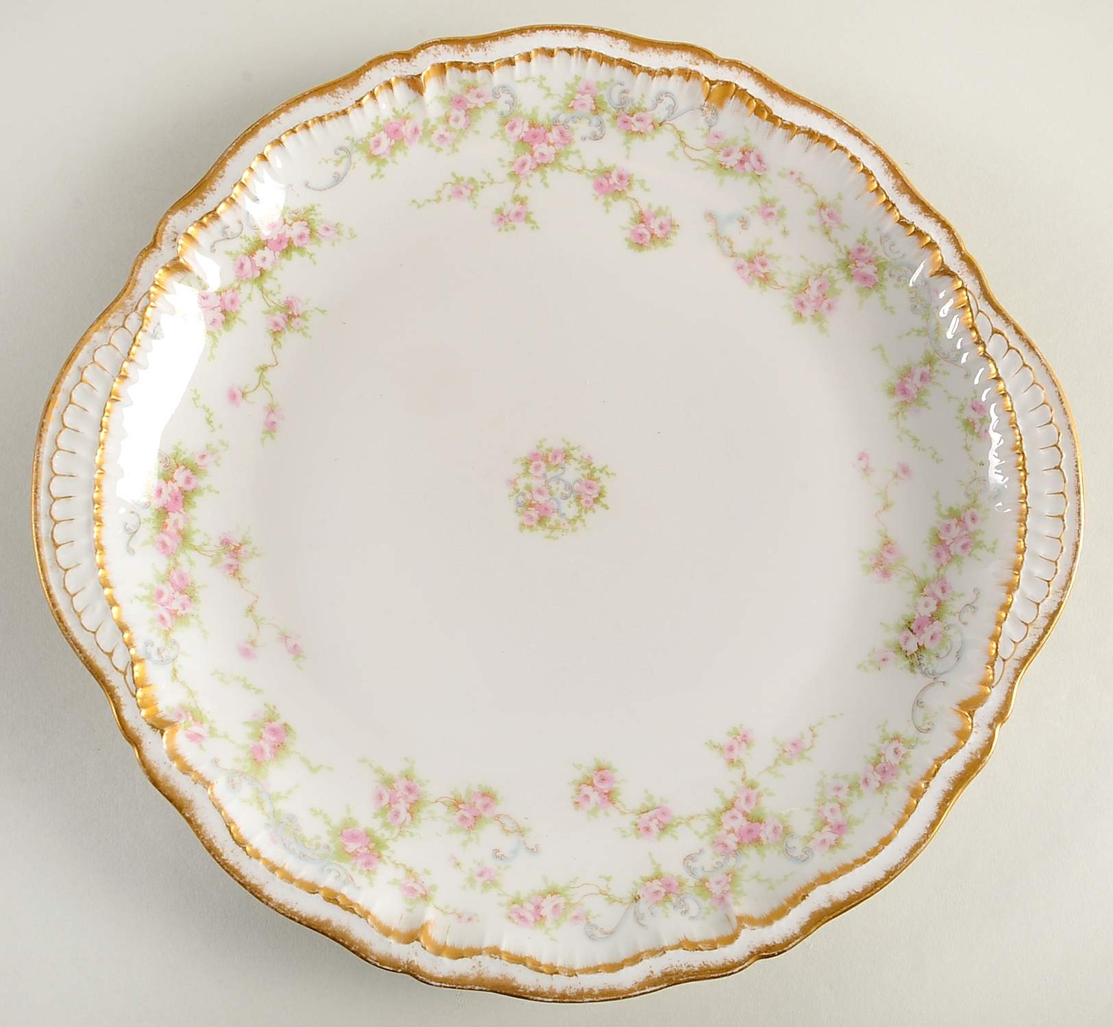 Schleiger 340 12" Handled Chop Plate (Round Platter) by Haviland-1