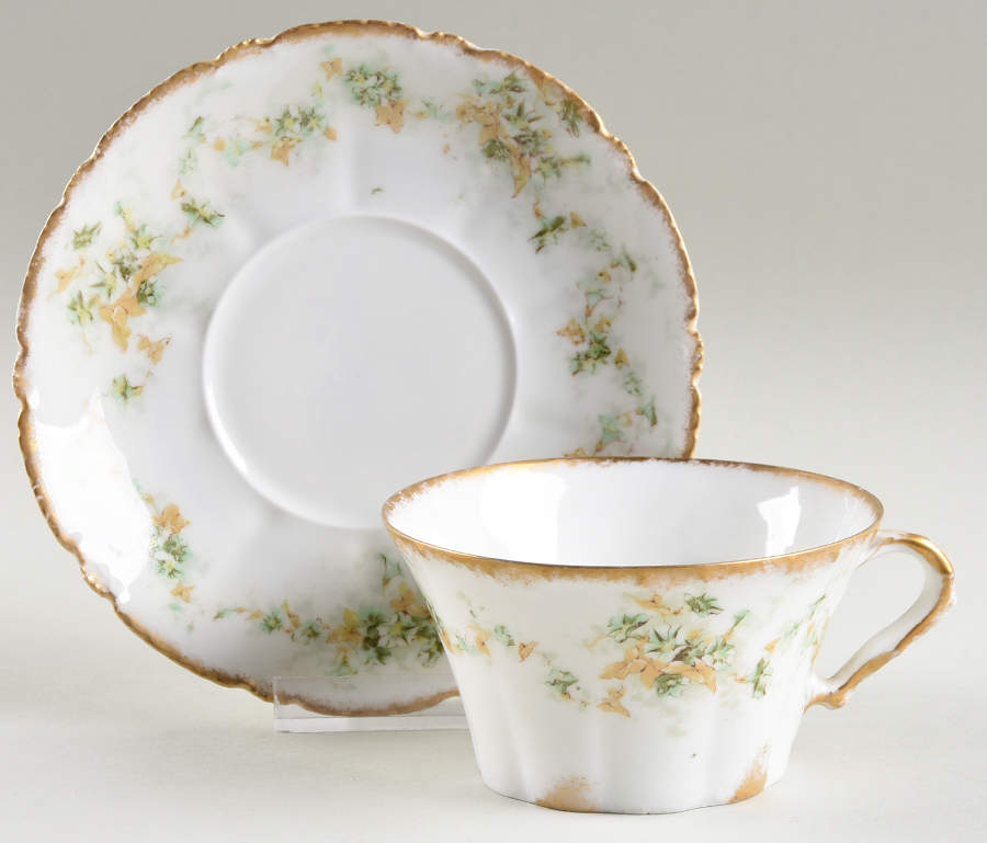 Schleiger 341 Flat Cup & Saucer Set by Haviland-1
