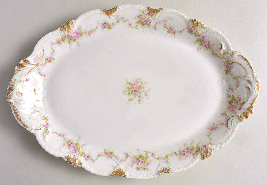 Schleiger 341D 14" Oval Serving Platter by Haviland-1