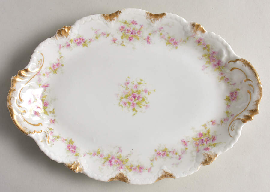 Schleiger 341D 10" Oval Serving Platter by Haviland-1