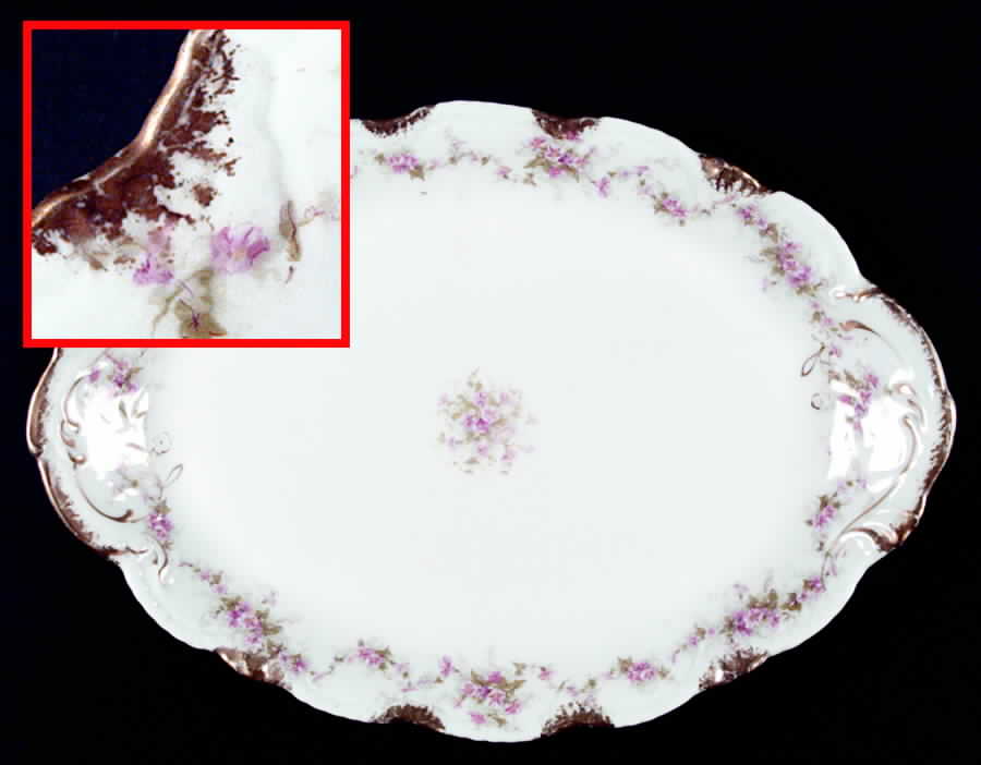 Schleiger 341D 12" Oval Serving Platter by Haviland-1