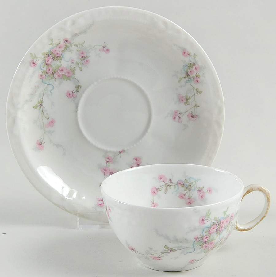 Schleiger 342 Flat Cup & Saucer Set by Haviland-1