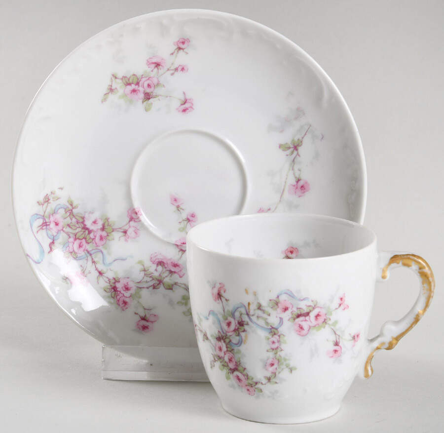 Schleiger 342F Flat Demitasse Cup & Saucer Set by Haviland-1