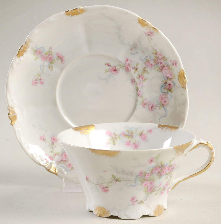 Schleiger 342G Flat Cup & Saucer Set by Haviland-1