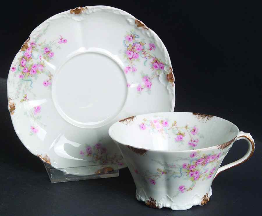 Schleiger 342G Flat Cup & Saucer Set by Haviland-1