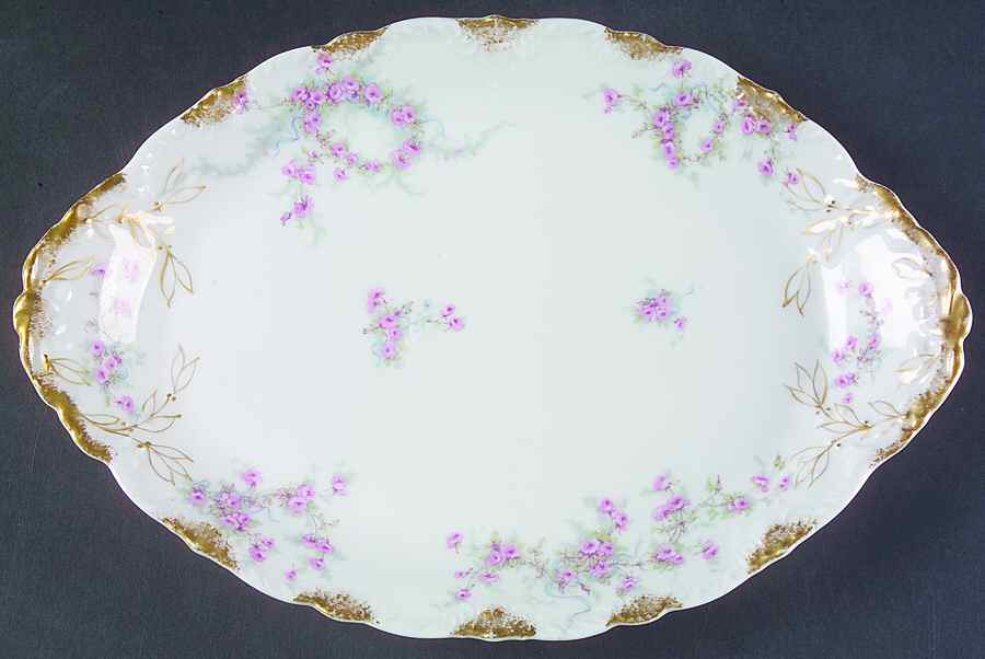 Schleiger 342G 12" Oval Serving Platter by Haviland-1