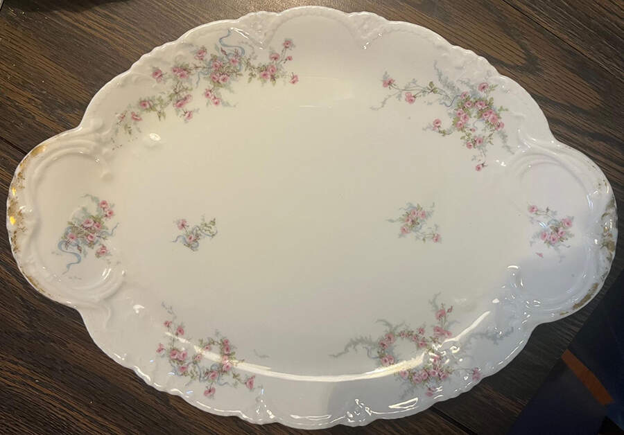 Schleiger 342j 14" Oval Serving Platter by Haviland-1