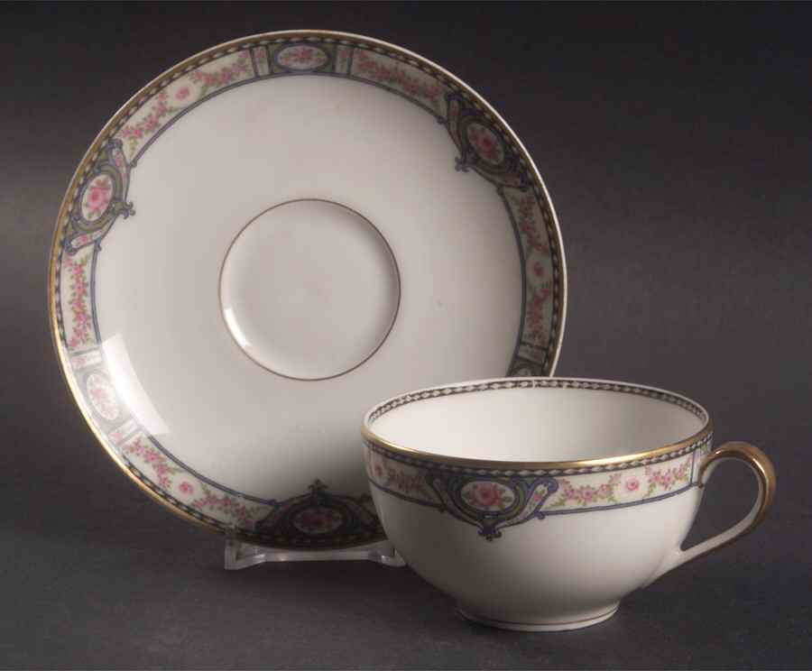Schleiger 344 Flat Cup & Saucer Set by Haviland-1