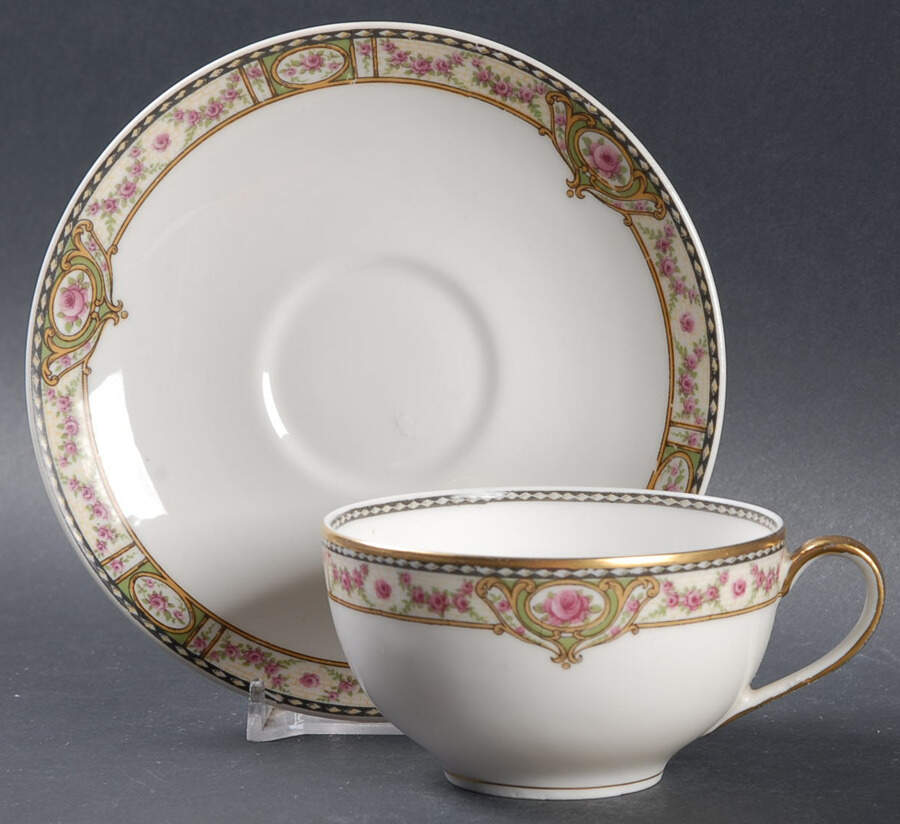 Schleiger 344C Flat Cup & Saucer Set by Haviland-1