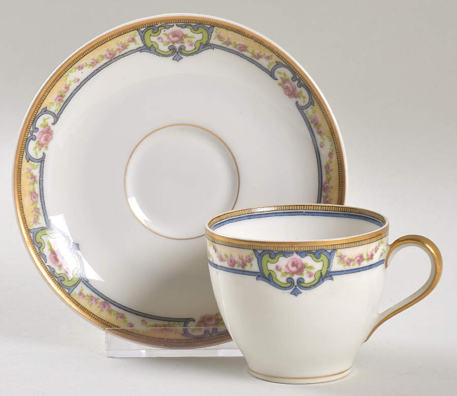 Schleiger 345A Flat Demitasse Cup & Saucer Set by Haviland-1