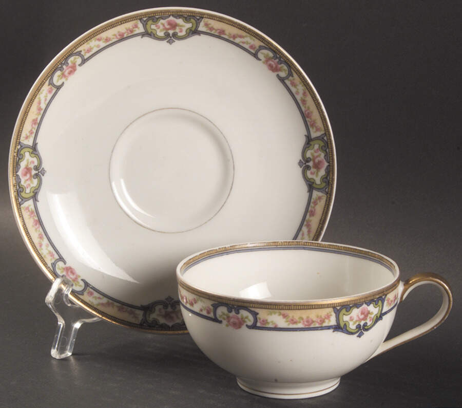 Schleiger 345A Flat Cup & Saucer Set by Haviland-1