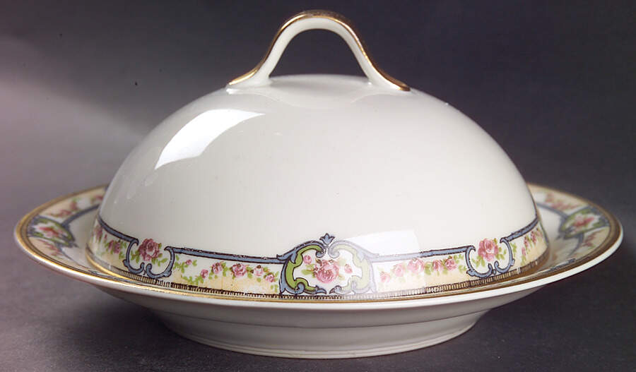 Schleiger 345A Round Covered Butter by Haviland-1