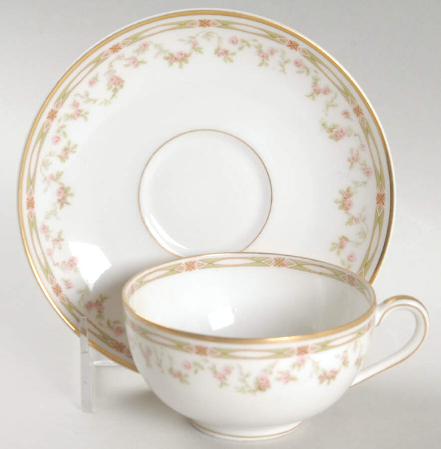 Schleiger 346 Flat Cup & Saucer Set by Haviland-1