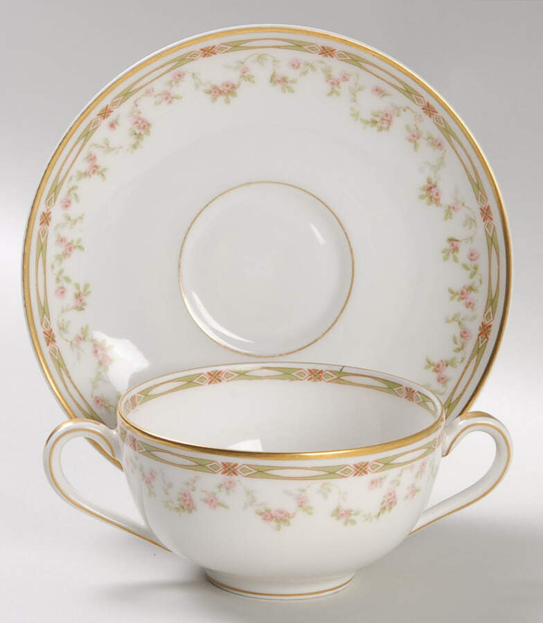 Schleiger 346 Flat Bouillon Cup & Saucer by Haviland-1