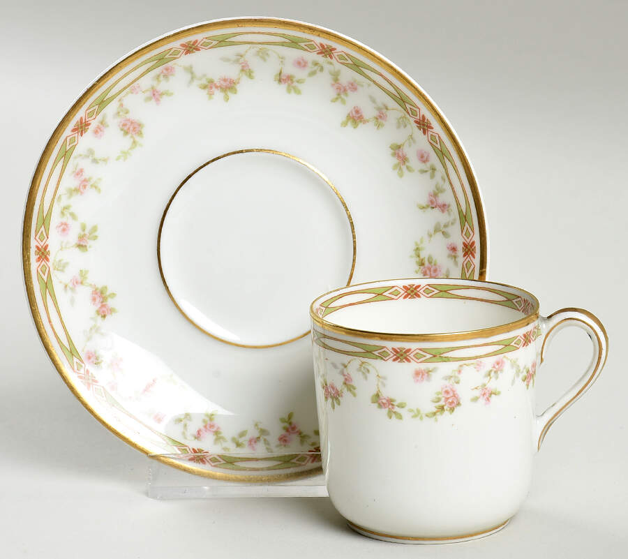 Schleiger 346 Flat Demitasse Cup & Saucer Set by Haviland-1