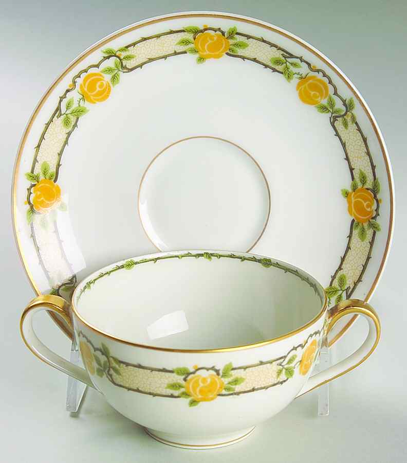 Schleiger 347 Flat Bouillon Cup & Saucer by Haviland-1