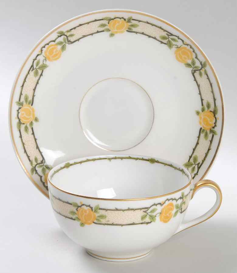 Schleiger 347 Flat Cup & Saucer Set by Haviland-1