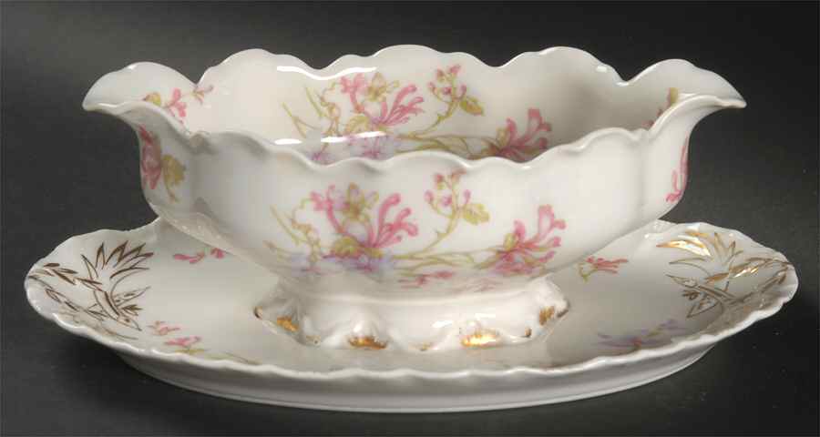 Schleiger 36k Gravy Boat with Attached Underplate by Haviland-1