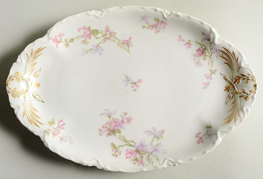 Schleiger 36k 11" Oval Serving Platter by Haviland-1