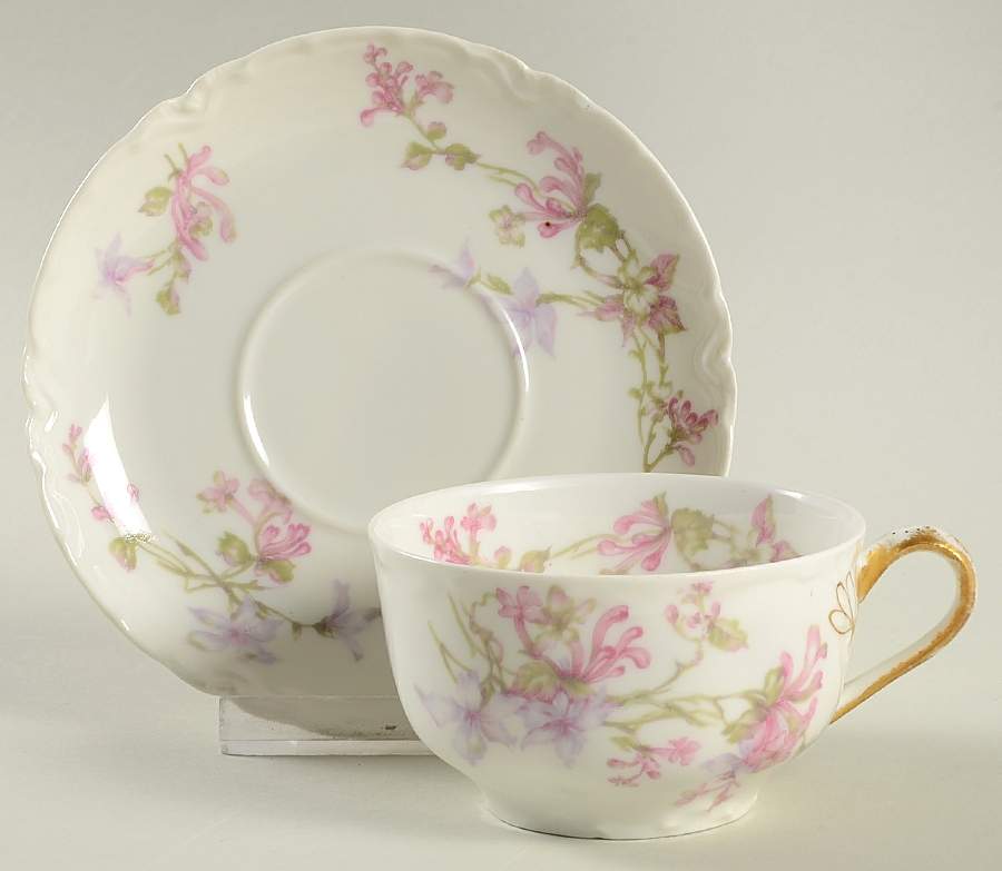 Schleiger 36k Flat Cup & Saucer Set by Haviland-1