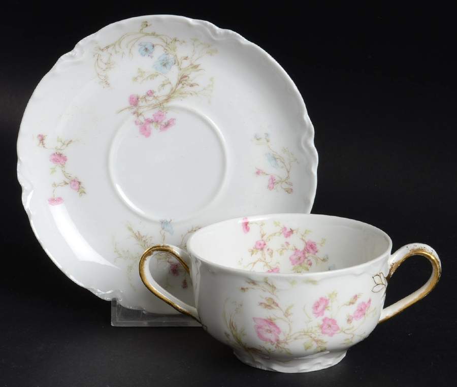 Schleiger 38 Flat Bouillon Cup & Saucer by Haviland-1