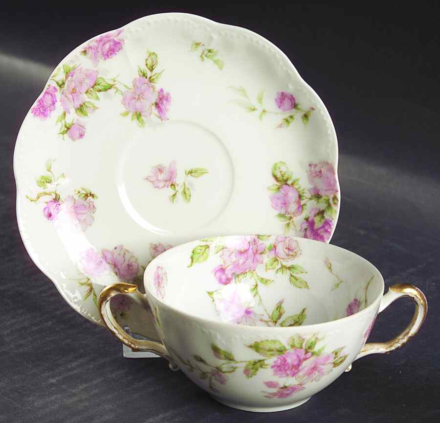 Schleiger 39 Flat Bouillon Cup & Saucer by Haviland-1