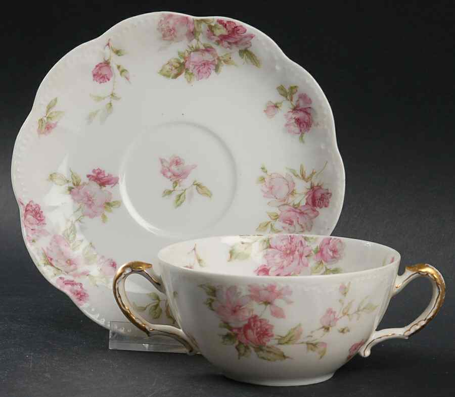 Schleiger 39C Flat Bouillon Cup & Saucer by Haviland-1
