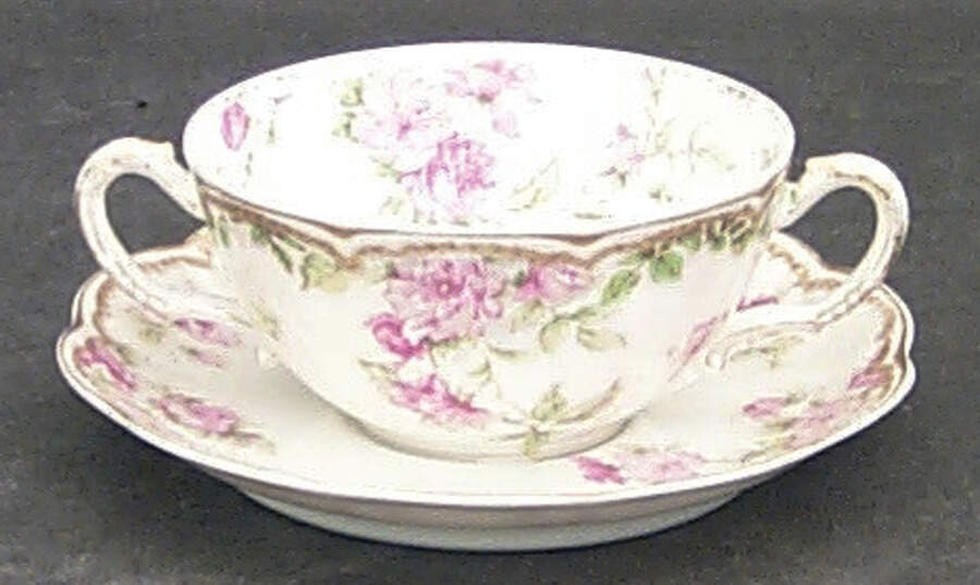 Schleiger 39D Flat Bouillon Cup & Saucer by Haviland-1
