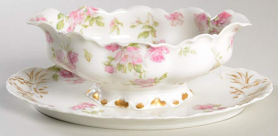 Schleiger 39F Gravy Boat with Attached Underplate by Haviland-1