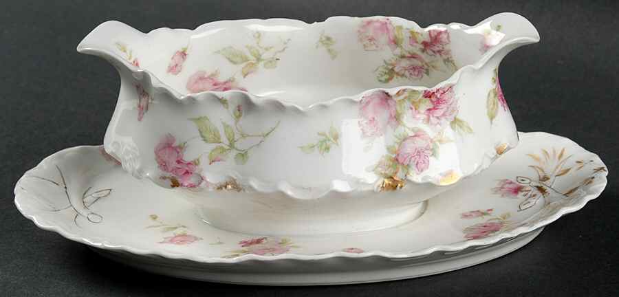 Schleiger 39F Gravy Boat with Attached Underplate by Haviland-1