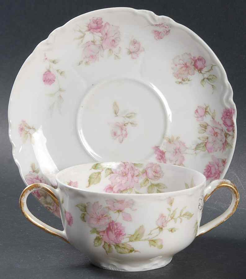 Schleiger 39F Flat Bouillon Cup & Saucer by Haviland-1