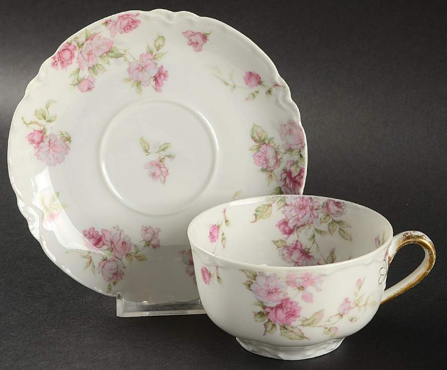 Schleiger 39F Flat Cup & Saucer Set by Haviland-1