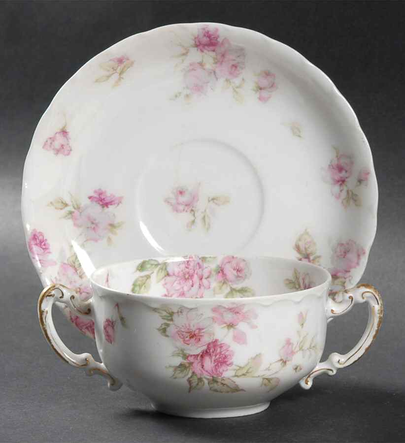 Schleiger 39G Flat Bouillon Cup & Saucer by Haviland-1