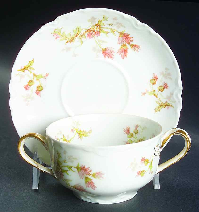 Schleiger 41 Flat Bouillon Cup & Saucer by Haviland-1