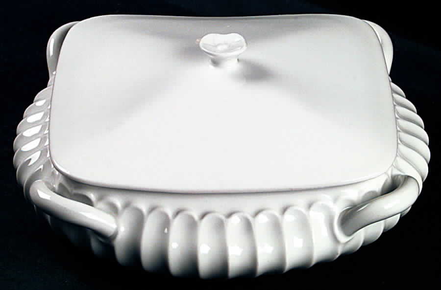 Schleiger 413 (Older, Pre 1950) Square Covered Vegetable by Haviland-1